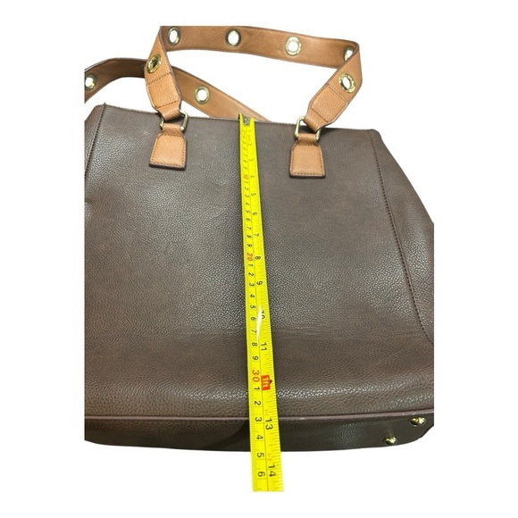 Adrienne Vittadini Tote Handbag Brown pre-loved excellent condition faux leather - Picture 10 of 11